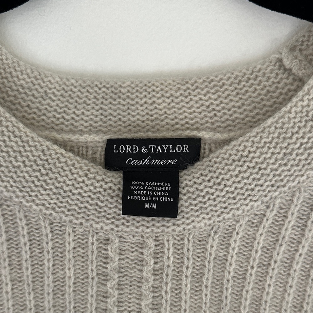 Lord & Taylor Taupe Textured Knit Sweater - Picture 2 of 3